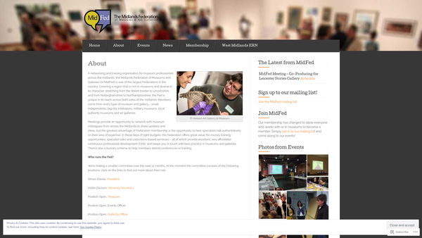 Screenshot of the The Midlands Federation Of Museums And Art Galleries website