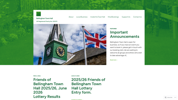 Screenshot of the Bellingham Town Hall website
