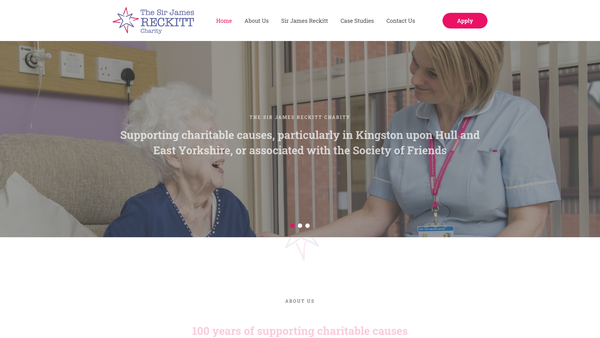 Screenshot of the The Sir James Reckitt Charity website