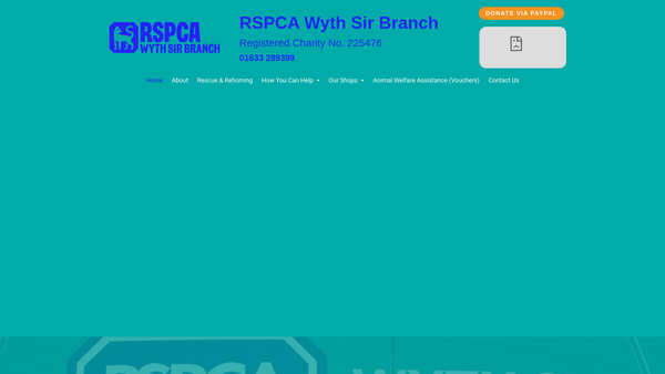 Screenshot of the RSPCA Wyth Sir Branch website