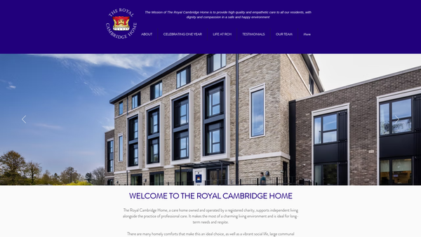 Screenshot of the The Royal Cambridge Home website