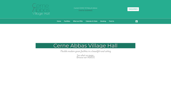 Screenshot of the Cerne Abbas Village Hall website