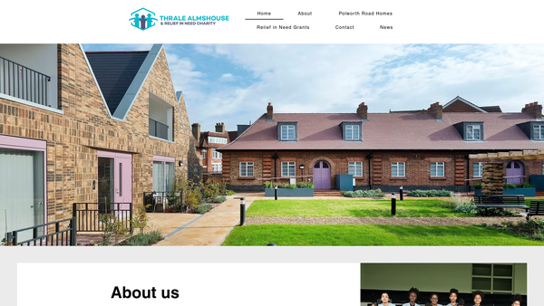 Screenshot of the Thrale Almshouse And Relief In Need Charity website