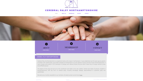 Screenshot of the Cerebral Palsy Northamptonshire website