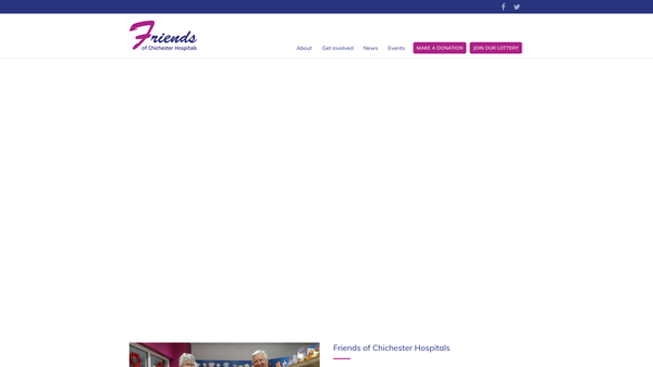 Screenshot of the Friends Of Chichester Hospitals website