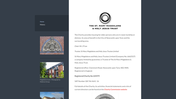 Screenshot of the St Mary Magdalene And Holy Jesus Trust website
