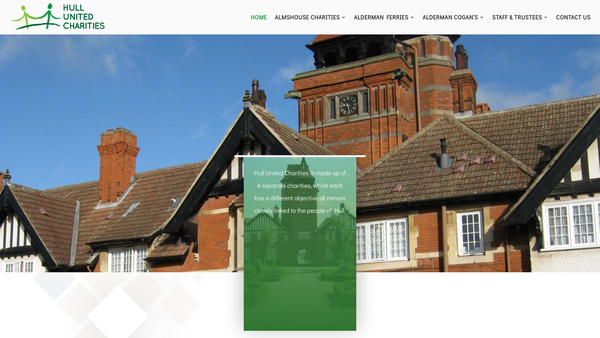 Screenshot of the Hull United Charities website