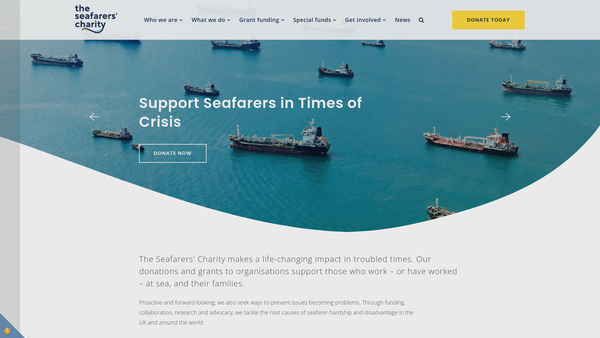 Screenshot of the Seafarers UK (King George's Fund For Sailors) website