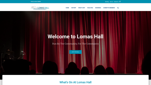 Screenshot of the The Lomas Hall website