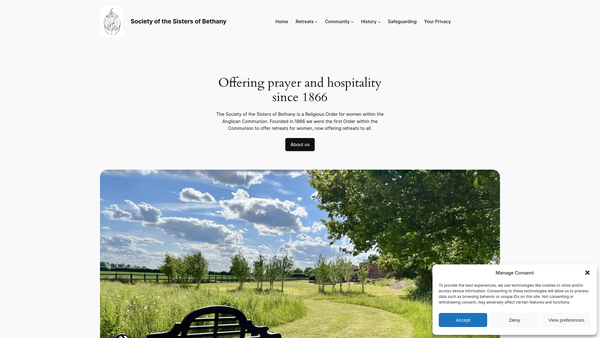 Screenshot of the Society of the Sisters of Bethany website