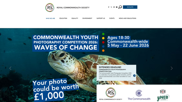 Screenshot of the Royal Commonwealth Society website