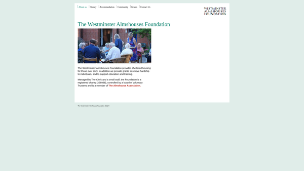 Screenshot of the Westminster Almshouses Foundation website