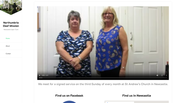 Screenshot of the Northumbria Deaf Mission website