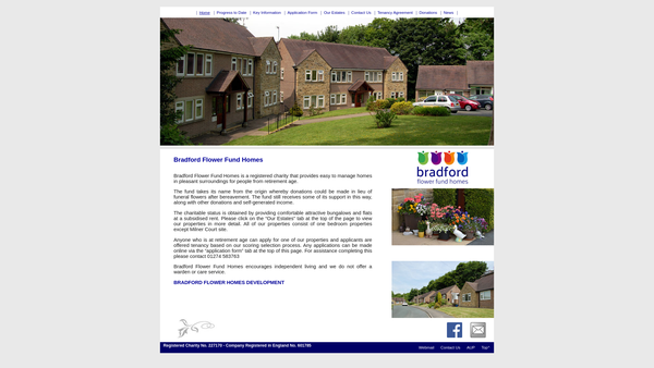 Screenshot of the Bradford Flower Fund Homes website