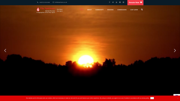 Screenshot of the The Congregation Of The Holy Spirit And The Immaculate Heart Of Mary (British Province) website