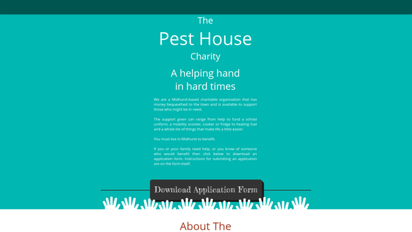 Screenshot of the The Pest House Charity website