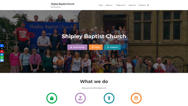 Screenshot of the Shipley Baptist Chapel website