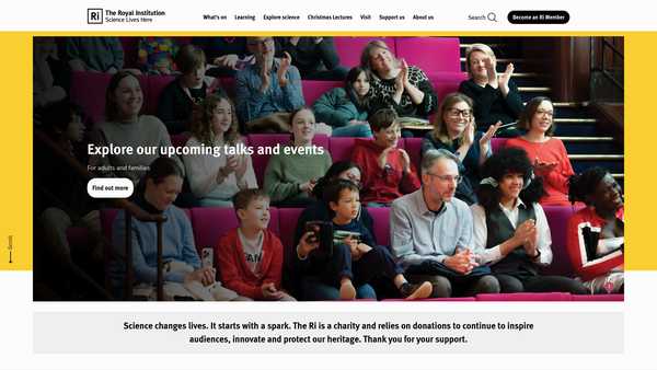 Screenshot of the The Royal Institution Of Great Britain website