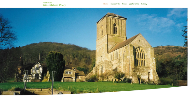Screenshot of the Friends Of Little Malvern Priory website