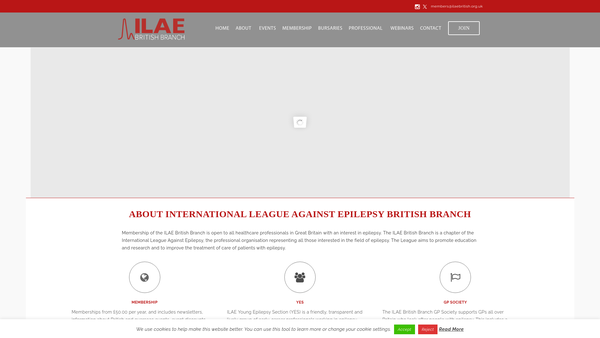 Screenshot of the International League Against Epilepsy (British Branch) website