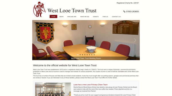 Screenshot of the West Looe Town Trust website