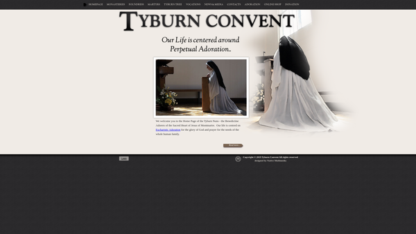 Screenshot of the Shrine Of The Sacred Heart And Tyburn Martyrs (Congregation Of The Adorers Of The Most Sacred Heart Of Jesus Of Montmartre) website