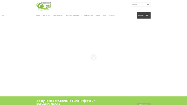 Screenshot of the Colchester Catalyst Charity website