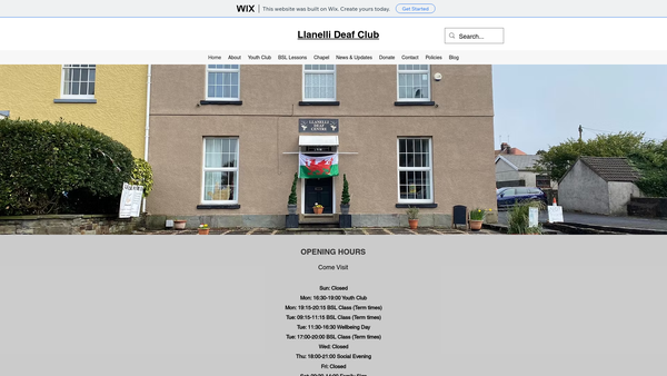 Screenshot of the Llanelli Centre For The Deaf website