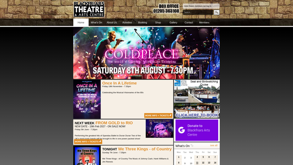 Screenshot of the Blackfriars Arts Centre Limited website