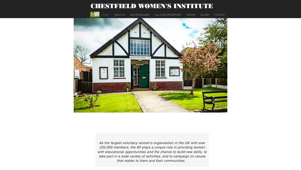 Screenshot of the Chestfield Women's Institute website