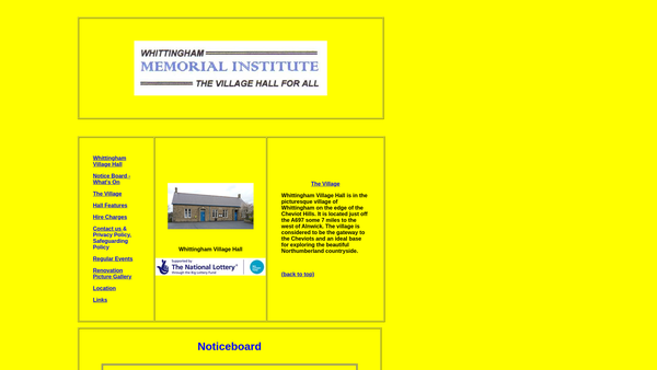 Screenshot of the Whittingham Memorial Institute website