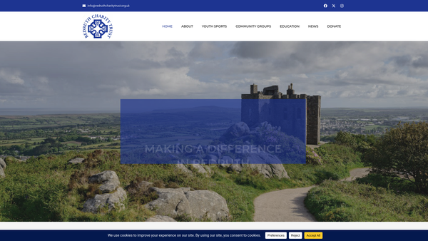 Screenshot of the The Redruth Charity Trust website