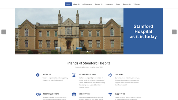 Screenshot of the The Friends Of The Stamford Hospitals website
