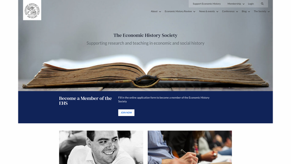Screenshot of the Economic History Society website