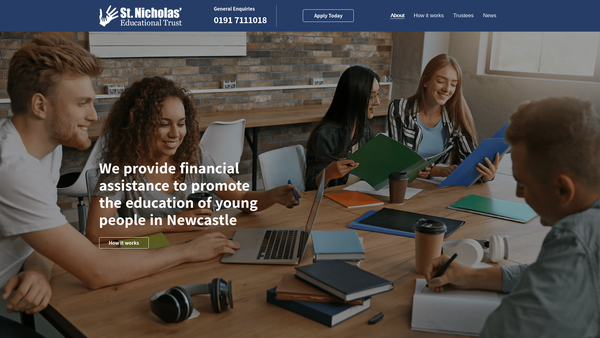 Screenshot of the St. Nicholas' Educational Trust website