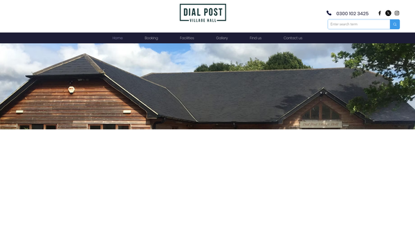 Screenshot of the Dial Post Village Hall website