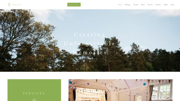 Screenshot of the The Holmbury St Mary Village Hall Trust website