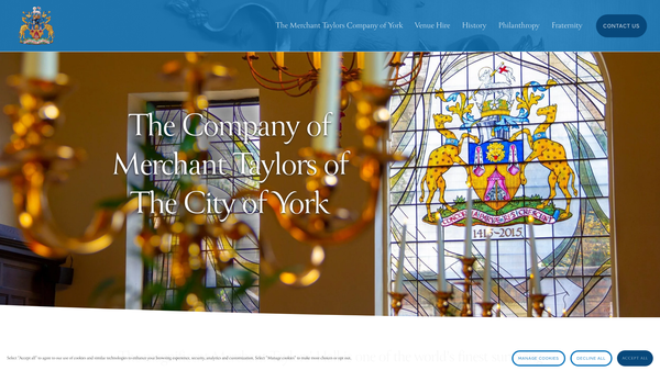 Screenshot of the The Company Of Merchant Taylors Of The City Of York website
