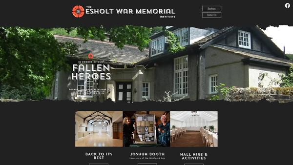 Screenshot of the Esholt War Memorial Institute website