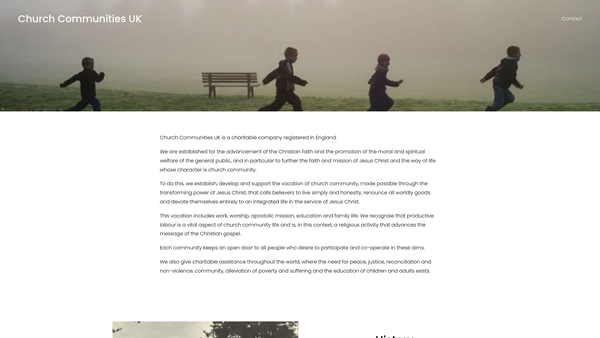 Screenshot of the Church Communities UK website