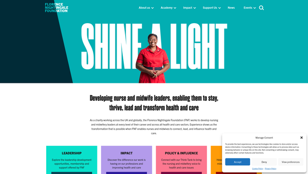 Screenshot of the The Florence Nightingale Foundation website