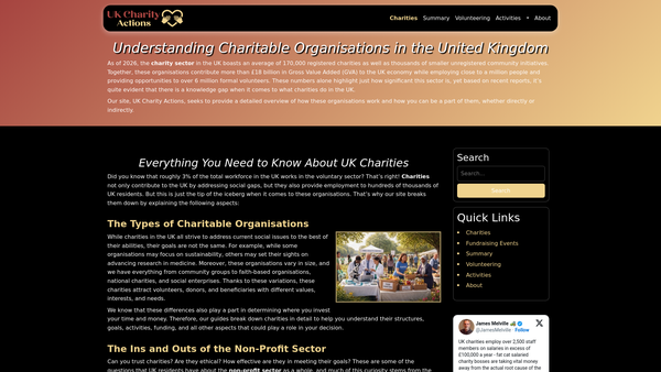 Screenshot of the Coventry Almshouses website