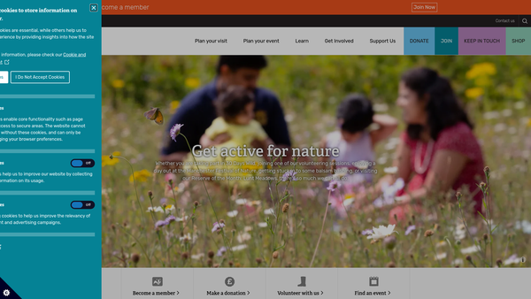 Screenshot of the The Lancashire Wildlife Trust website