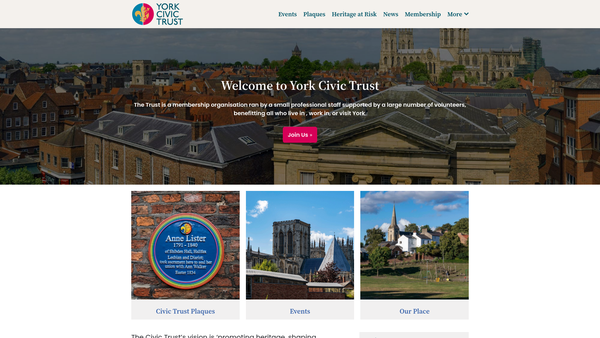 Screenshot of the York Civic Trust website