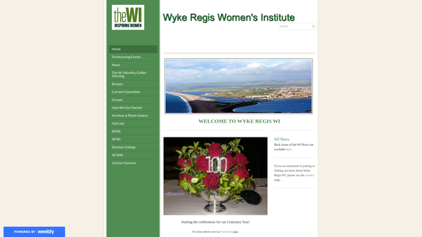 Screenshot of the Women's Institute - Wyke Regis website