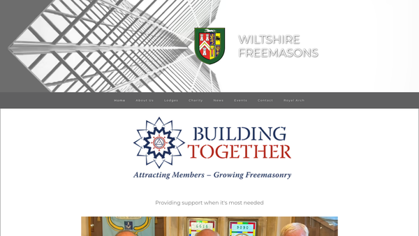 Screenshot of the Provincial Grand Chapter Of Royal Arch Masons (Wiltshire) Charity Fund website