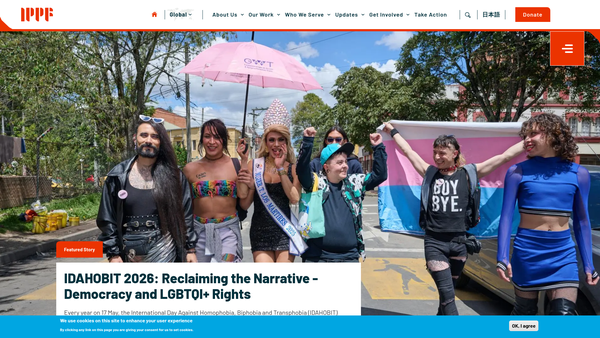 Screenshot of the International Planned Parenthood Federation website