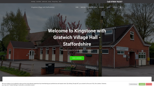 Screenshot of the Kingstone Village Hall website