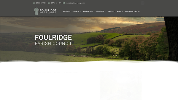 Screenshot of the Foulridge Village Hall Committee website