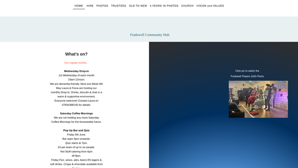 Screenshot of the Fradswell Community Hub website